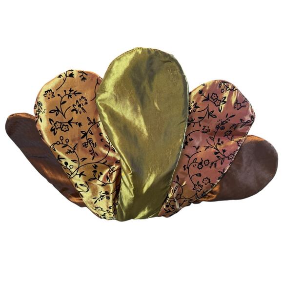 Large Stuffed Fabric Tom Turkey Thanksgiving Decor Satin Centerpiece‎ Plush 18" - Picture 5 of 13